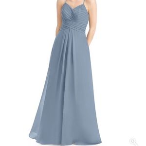 Azazie Cecilia Floor Length Dress in Dusty Blue